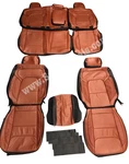 Black & Cognac Outlaw Tooled Leather Seat Covers For Ram 1500 Big Horn Crew Cab. Fixed Price $1134.98.