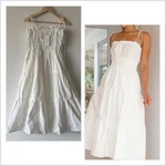 Billy J Cottagecore Milkmaid White Dress Midi Tie Straps Women Size 10 Event. Fixed Price $40.73.