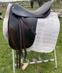 Used 18" County Saddlery English Dressage W/fittings, Pad Made England. Fixed Price $195.00.