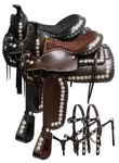 Double Parade Saddle Headstall & Breastcollar With Silver Laced Edges Concho. Fixed Price $404.95.