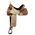 Barrel Saddle Floral Tooling Embossed Suede Seat Fqhb 14" 15" 16" New. Fixed Price $370.90.