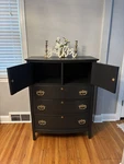 1800S Victorian Black Chest Of Drawers - **local Pick Up Only (19064)**. Fixed Price $475.00.
