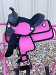 Kid Western New Generation Horse Synthetic Saddle - 8" Blue/black/brown/purple. Fixed Price $149.99.