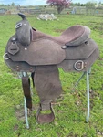 16" Chocolate Rough Out Western Training Saddle Nwot. Fixed Price $425.00.