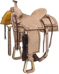 16" Western Ranch Saddle - Boulder Roper By Royal King Roughout Leather. Fixed Price $628.41.
