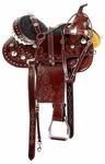 Silver Barrel Racing Horse Tack: Western Show Saddle + Premium Leather. Fixed Price $300.00.