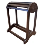 Handcrafted Western Saddle Stand Solid Wood, Medium Brown Finish, Forged Iron. Fixed Price $499.00.