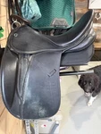 Black Stubben Maestoso Deluxe Dressage Saddle Size 18/30. Fixed Price $1000.00.