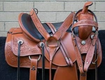 Western Trail Saddle 16 Pleasure Horse Ride Floral Tooled Leather Used Tack Set. Fixed Price $329.95.