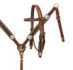 Western Pony Size Horse Bridle + Breast Collar Leather Tack Set W/silver Conchos. Fixed Price $63.58.