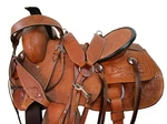 Trail Saddle Western Horse Pleasure Basket Weave Tooled Used Leather 15 16 17 18. Fixed Price $299.98.