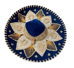 Vintage 22" Salazar Yepez Royal Blue/gold Mexican Sombrero Charro Mariachi Hat. Fixed Price $69.00.