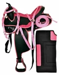 Original New Pink-black Synthetic Western Adult Horse Tack Saddle Free Shipping. Fixed Price $410.00.