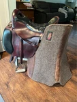 Tucker Saddlery Pleasure Trail Riding Western 17IN Brown Leather Wool. Fixed Price $1300.00.