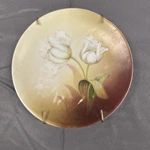 Vintage Antique Collectors Plate Germany Hand Painted White Tulip 6.5". Fixed Price $12.00.