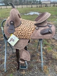 15" Double Treeless Western Saddle W/hair-on Cheetah Print Seat. Fixed Price $315.00.