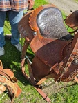 Fallis 15" Western Saddle With Sterling Silver Trim Beautiful Quality. Fixed Price $875.00.