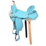 84HS Hilason Western Horse Flex Tree Barrel Trail In Suede Leather Saddle. Fixed Price $599.95.