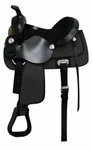 14" Double Black Nylon Cordura Horse Saddle With Suede Leather Seat & Jokey. Fixed Price $200.00.