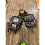 Vintage Western Tooled Leather Saddle Bags Dark Brown Horse Tack Basketweave. Fixed Price $120.00.