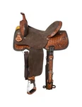 Silver Royal Western Saddle Weber Barrel Floral Medium Oil SR107. Fixed Price $729.83.