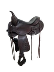 2-1392 15 Inch Used Circle High Horse Western Oyster Creek Trail Saddle X-wide. Fixed Price $2050.00.