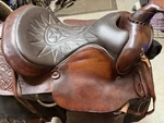 Vintage American Brown Leather Traditional Pleasure Trail Saddle 1100. Fixed Price $500.00.