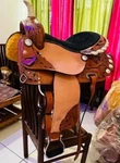 15.5" Western Horse Saddle Deep Seat Barrel Overall Conchos Tack Set Indian. Fixed Price $778.79.