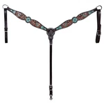 Rk Hilason Western Horse Headstall Breast Collar American Leather Floral. Fixed Price $119.95.