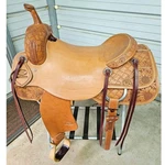 New 17" Tan Color Cutting With Tooling By Saddlesmith Maker Greenville Tx. Fixed Price $2499.99.