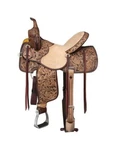 Silver Royal Western Saddle Moulton Barrel Floral Detail Tan SR105. Fixed Price $629.83.