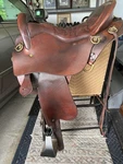 Tucker Trail Saddle Traditional Design Brown Leather 16.5 In Model 051596037M. Fixed Price $950.00.