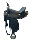 Abetta Synthetic Western Saddle - Black 15" / Approx 5.5" Gullet Used. Fixed Price $400.00.