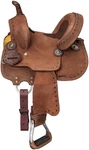 10 Inch Western Roughout Leather Barrel Saddle - Branson Buchstitched. Fixed Price $281.91.