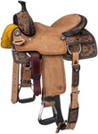 14" Western Saddle - Roughout Tooled Leather Pendleton By Royal King. Fixed Price $503.10.