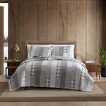 Eddie Bauer - Quilt Set, Cotton Reversible Bedding King, Fairview Grey. Fixed Price $114.99.