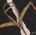 Western Saddle Horse Sunflower + Cactus Design Bridle Breast Collar Tack Set. Fixed Price $62.27.