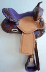 Western Mini Pony Barrel Saddle 10 12" Purple Seat Tan 1/2 R.out Metallic Floral. Fixed Price $235.60.