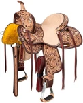 Silver Royal Moulton Barrel Saddle - 14",15",16" Roughout And Tooled Leather. Fixed Price $527.67.
