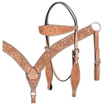 C--set Western Horse Headstall Breast Collar Tack American Leather Hilason. Fixed Price $109.95.