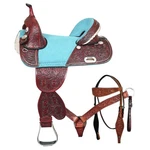 Hilason Western Treeless American Lather Trail Barrel Saddle For Horses. Fixed Price $799.95.