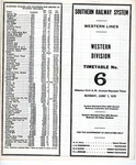 Southern Railway - Western Lines Division 6/7/1970. Fixed Price $5.00.