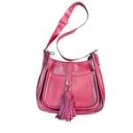 Co-lab Red Leather Tassel Boho Saddle Shoulder Crossbody Western Bag (flaw). Fixed Price $68.00.