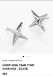 New! Oak And Luna Northern Star Stud Earrings Sterling Silver. Fixed Price $59.00.