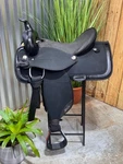 16" Abetta Black Western Horse Trail Saddle Light Weight Clean!!. Fixed Price $395.00.