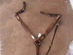 Custom Silver & Rawhide Braid Trophy Barrel Horse Breast Collar Strap For Saddle. Fixed Price $85.00.