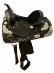Fully Tooled Youth Show Saddle Dark Oil Engraved Silver 13" New. Fixed Price $270.00.