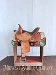 15 Circle Y Special Producer Western Barrel Saddle, Rough Out Leather, Regular. Fixed Price $1140.00.