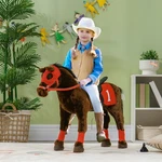 Ride On Horse For Kids W/ Neighing Sound, Saddle & Stirrups, 3-8 Years. Fixed Price $82.99.