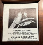Fallis Saddlery Vintage Mini Print 1970S Balanced Ride Ranch Rodeo. Fixed Price $8.99.